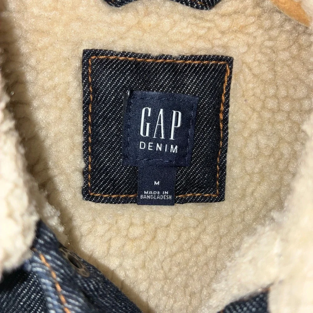 Gap Kids Sherpa Lined Denim Jacket Size M 8-9 Blue Boys Girls